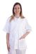 Gima - Kaszak van katoen en polyester, ziekenhuisuniform, wit, V-hals, halve mouwen, 5 knopen, maat M, voor artsen, dierenartsen, verpleegsters en gezondheidswerkers