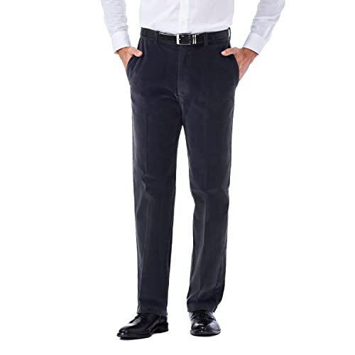 Haggar Corduroy Men's Pants - Expandable Waist, Classic Fit, Flat Front - Twilight 36W/32L
