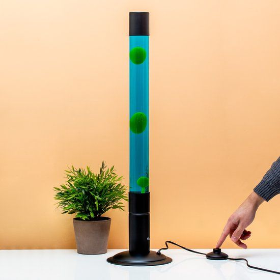 Fisura XXL Lavalamp - Zwart/Blauw/Groen - 75cm