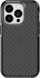 tech21 iPhone 14 Pro Evo Check - Schokabsorberend en dun beschermend telefoonhoesje met 4,9 m FlexShock Multi-Drop Protection & Extra Knoppen Smokey Black