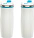 Merkloos / Sans marque Inspirion Gmbh Set van 3x rVS Warmhoudbeker 400 ml - Wit/Turquoise