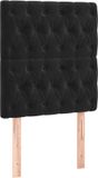 vidaXL Hoofdbord Zwart Fluweel 80x7x118/128 cm