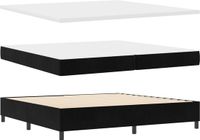vidaXL Boxspringbed met hoofdeinde, Zwart, 200 x 200 cm, Fluweel