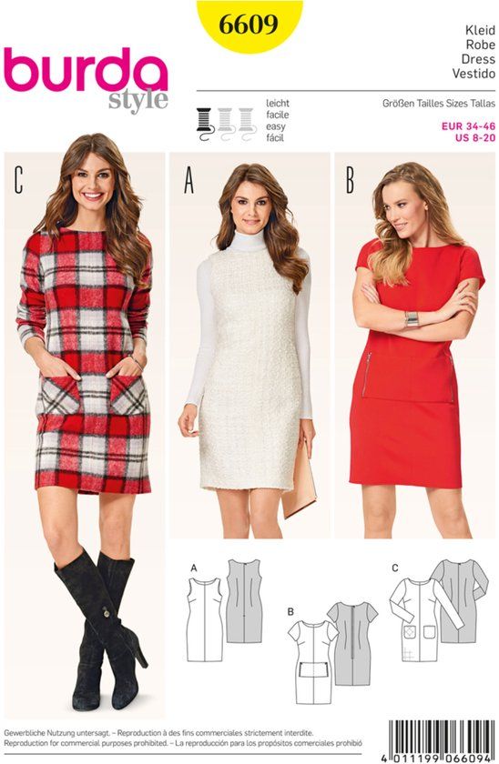 Burda Naaipatroon 6609 - Jurk in variaties