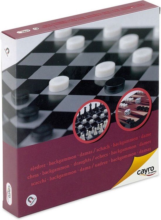 Cayro Magnetisch 3-in-1 Spel - Schaken Dammen Backgammon - Vanaf 7 Jaar