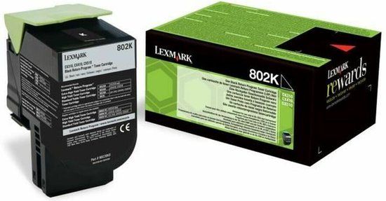 Lexmark 802K Black Toner Cartridge - 1000 Page Yield - Compatible with Lexmark Printers