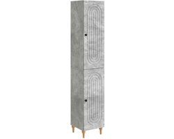 vidaXL Dining loungeset 2-delig Bewerkt hout Betongrijs