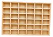 Boîte de rangement en bois - Avec 36 compartiments - 35 x 24 x 3,5 cm - Bois non traité - Organisateur de chaussettes présentoir