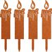 Kivora B.V. Bougie Rouillée Décoration de jardin, Patine rouille naturelle, Décoration de jardin florale rétro pour jardin, terrasse et balcon