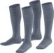 Esprit Foot Logo 2-Pack kniekousen kinderen grijs - maat 23-26