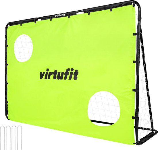 VirtuFit Voetbaldoel met Doelwand - Zwart/Geel - 215 x 150 cm - Senior
