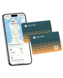 NOVOO Apple Find My Tracker-kaart, portemonnee, 2 stuks, ultradun, 1,6 mm, batterij 6 jaar, IP68 waterdicht, 80 dB alarm, bluetooth-tracker voor portemonnee, bagage