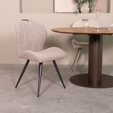 LABEL51 Chaise de salle à manger Silly - Marron - Tissu Royal - Métal Noir