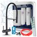 Ari robinet de cuisine 3 voies Highflex, noir mat, robinet d'évier extractible, incluant le système de filtration d'eau Aquaphor Ro-202S Pro