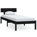 VidaXL Bedframe Massief Hout Zwart 120x190 cm