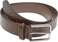 Urban Classics Woven Embossed Synthetic Leather Belt L/XL Bruin/Zilverkleurig