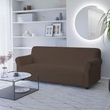 Italian Bed Linen Dahlia Elastische bankovertrek, polyester, bruin, 3 zitplaatsen
