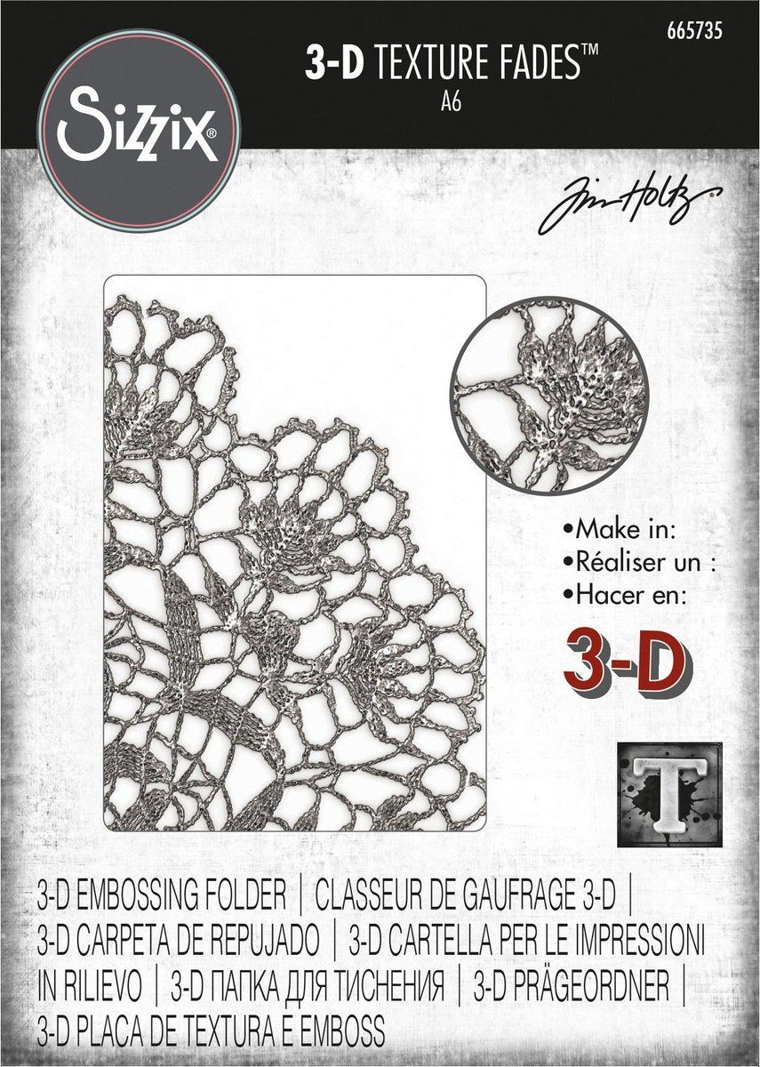 Sizzix 3D Embossing Folder - Texture Fades - Doily