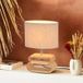COREP Lampe à poser Oslo, blanc/bois clair, hauteur 30 cm