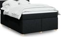 Maison Exclusive - Sommier à lattes de lit avec matelas Noir 160x200 cm Tissu