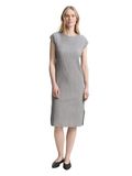 TOM TAILOR 1046470 damesjurk, 38001 - diepzwart en gebroken wit structuur