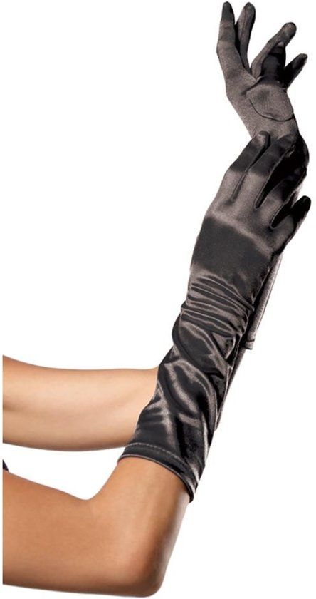 Leg Avenue 8B Zwarte halflange handschoenen - One size
