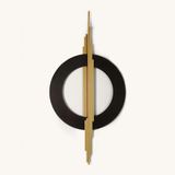 Elegant decoratief metalen wandaccessoire, goud en zwart, 49 x 98 cm