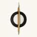 Elegant decoratief metalen wandaccessoire, goud en zwart, 49 x 98 cm