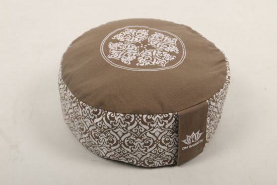 Om Namaste DESIGN MEDITATIEKUSSEN ROND GRIJS