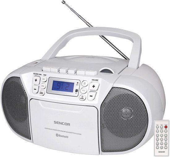 Sencor Radio met cassettespeler SPT 3907 W Blauw Wit
