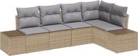 vidaXL Tuinbank Set 3-zits Beige en Lichtgrijs Polyrattan