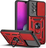 Merkloos / Sans marque Samsung Galaxy A33 Hoesje Camera Slider en Kickstand Ring Rood