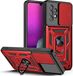 Merkloos / Sans marque Samsung Galaxy A33 Hoesje Camera Slider en Kickstand Ring Rood