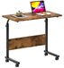 Merkloos Verstelbare Laptoptafel met Wieltjes en Vintage Afwerking