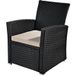 Mucola Chaise de jardin à dossier haut Noir Chaise en rotin Poly rotin Chaise en osier Fauteuil de jardin Terrasse Sièges Balcon Lounge