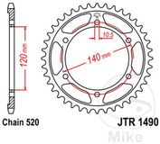 JT Sprockets JTR1490.40 40T stalen achtertandwiel