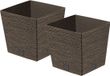 Prosperplast Plantenpot/bloempot - 2x - buiten - kunststof - donkerbruin - Eco wood look - D29 x H29 cm