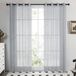 Deconovo set de 2 rideaux transparents, gris, 175x140 cm