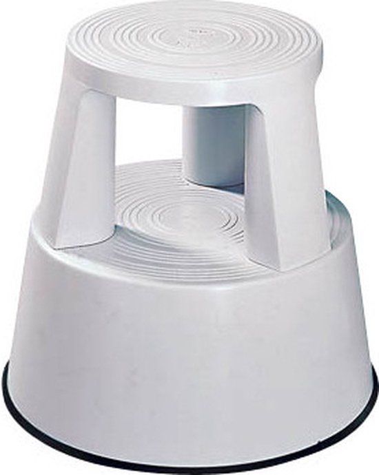 Wedo Opstapkruk met wieltjes - Kunststof - Lichtgrijs