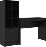 vidaXL Bureau Zwart Eiken 145,5 x 40 x 127 cm 2 stuks