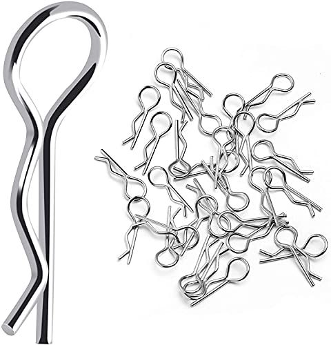 YUNIQUE GREEN-CLEAN-POWER - RC Car Body Clips 1/16 - Stainless Steel, Silver
