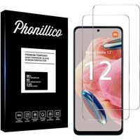 Phonillico® Gehard glas voor Xiaomi Redmi Note 12 4G [Pack 2] Glasfolie Screenprotector