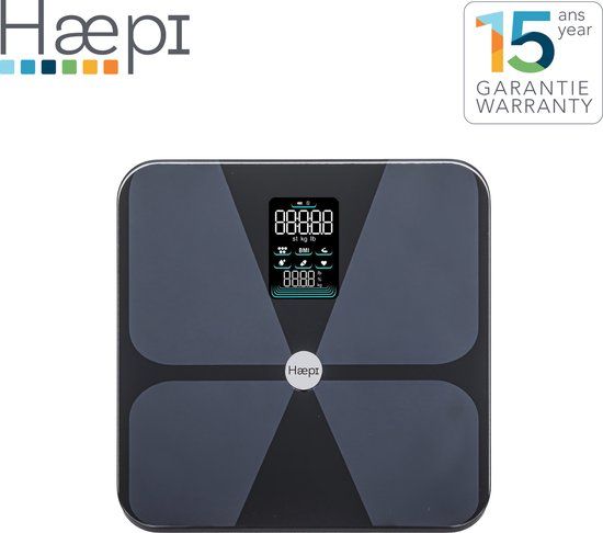 Haepi Bluetooth Body Analysis Scale - 13 Point Analysis - Black
