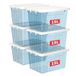 Cetomo Opbergdozen met deksels, 15L x 6 stuks, plastic opbergdoos met veilige zijvergrendelingen, PP nestbare en stapelbare doorzichtige organizer voor thuis, kantoor, verhuizing, transparant blauw