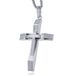 Mendes Jewelry Zilverkleurige Venetiaanse Heren Schakelketting met Kruis Hanger