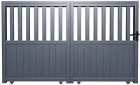 Vente-unique Opengewerkte aluminium schuifpoort L 343 x H 148 cm antraciet TARNOS II