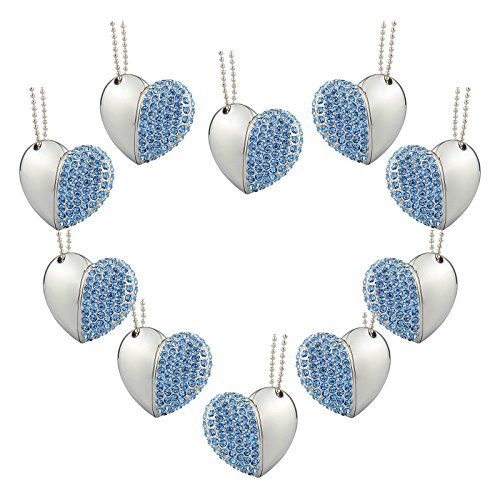 A-Plus A Plus+ 10 Pack Blauw Hart USB 3.0 Flash Drive 16GB Metalen USB 3.0 Stick mit Ketting