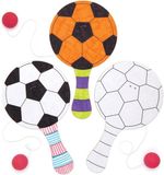 Baker Ross Inkleurbare voetbal bat en bal spelletjes van hout (5 Stuk)