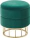 Beliani ELGIN - Green Velvet Pouf - 37cm - Round