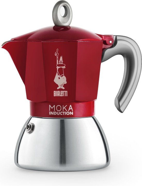 Bialetti Moka Induktion - Rood/Roestvrijstaal - 6 kops